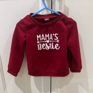 SHEIN Burgundy 'Mama's Bestie' Sweatshirt 12-18m